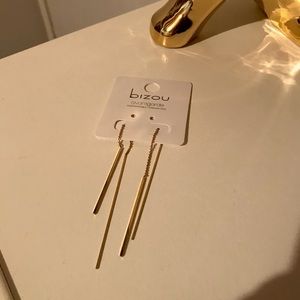 Long gold earrings
